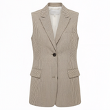 Oversized suit vest in tan
