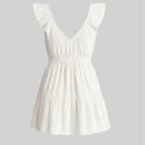 Ruffle mini dress in white