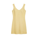 Scalloped mini dress in butter