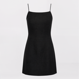 Linen tank dress in black
