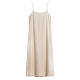 Classic silk slip dress in ivory