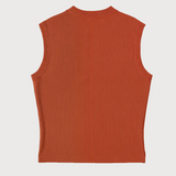 Knit sleeveless top in burnt orange