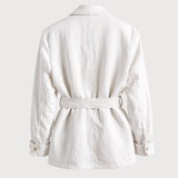 Linen wrap jacket in white