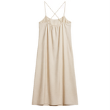 Classic silk slip dress in ivory