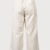 Linen crop pant in ivory