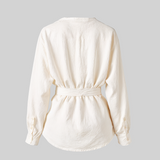 Wrap blouse in ivory