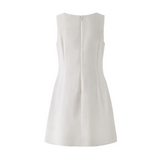 Linen shift dress in white