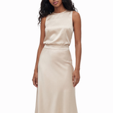 Silk bias skirt in ivory