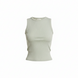 Knit ribbed tank in seafoam