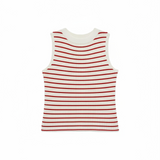 Striped knit vest in red