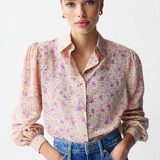 Floral blouse in peach