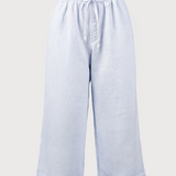 Linen crop pant in light blue