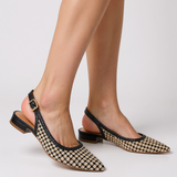Houndstooth slingbacks