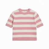 Striped knit t-shirt in pink
