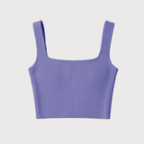 Knit crop tank in purple