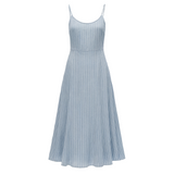 Striped tank dress in baby blue