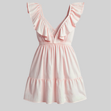 Ruffle mini dress in pink