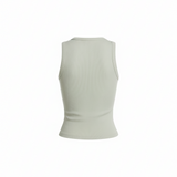 Knit ribbed tank in seafoam