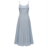 Striped tank dress in baby blue