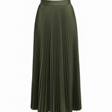 Pleated skirt in olive