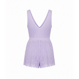 Crochet romper in lilac