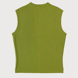 Knit sleeveless top in olive