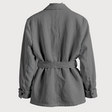 Linen wrap jacket in gray