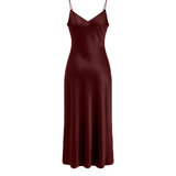 V-neck slip dress in maroon