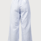 Linen crop pant in light blue