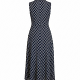 Polka dot day dress in navy