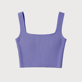 Knit crop tank in purple