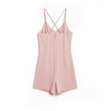 Silk romper in pink