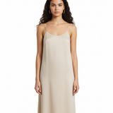 Classic silk slip dress in ivory