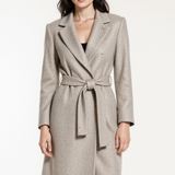 Wool wrap coat in gray