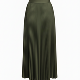 Pleated skirt in olive