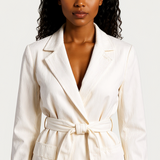 Linen wrap jacket in white