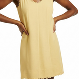 Scalloped mini dress in butter
