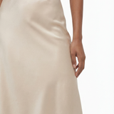 Silk bias skirt in ivory