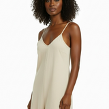 Silk romper in beige