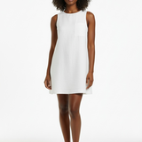 Linen shift dress in white