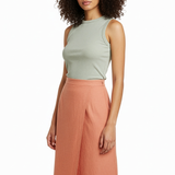 Bias wrap skirt in coral