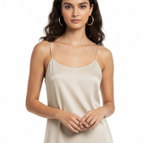 Classic silk slip dress in ivory