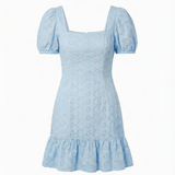 Eyelet dress in baby blue