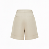 Belted short in beige
