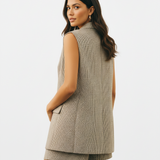 Oversized suit vest in tan