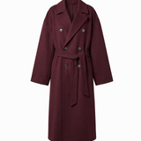 Wool trench in maroon