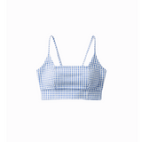 Checkered tank in baby blue