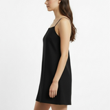 Linen tank dress in black