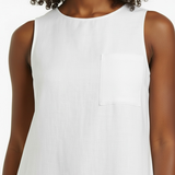 Linen shift dress in white