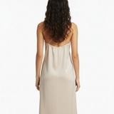 Classic silk slip dress in ivory